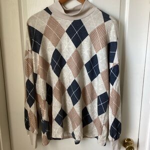 MAURICES: Felicity Argyle blouson sleeve top 1X